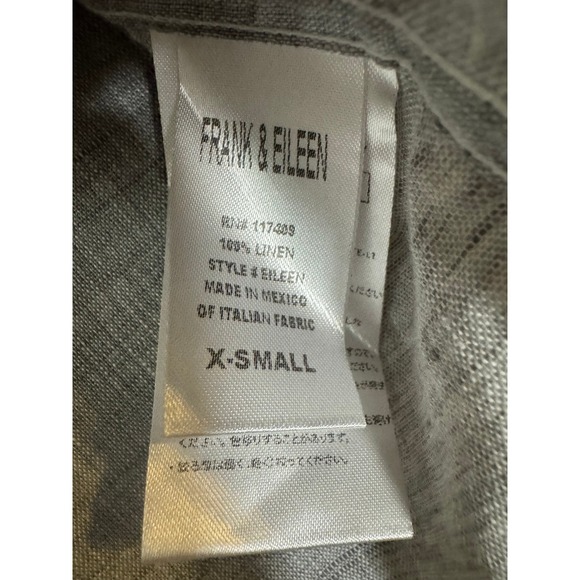 Frank & Eileen Womens Eileen Button Up Linen Shirt XS Gray Lightweight Coastal - Picture 8 of 9